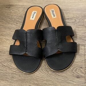 DUNE LONDON Black Slide Sandals
